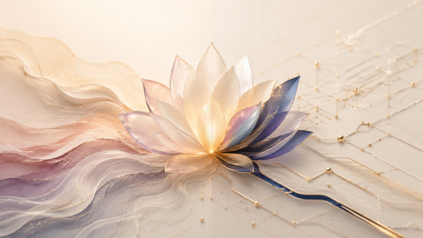 Işıltılı cam lotus çiçeği illüstrasyonu